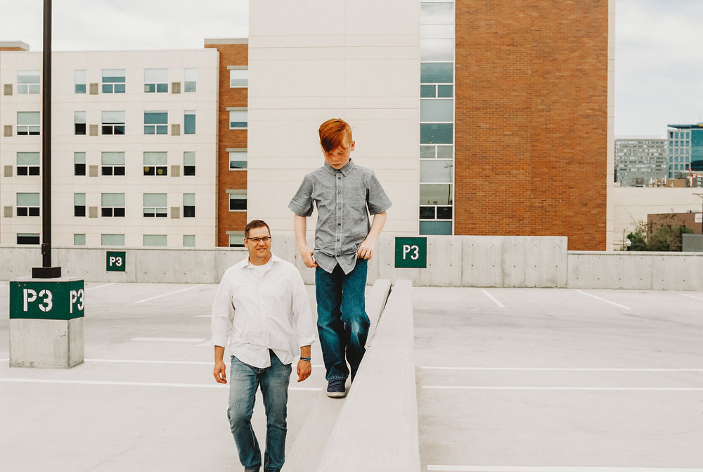 Salt Lake City Urban Family Session Parking Garage